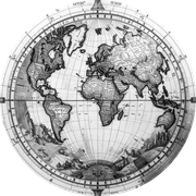 Aardglobe, gravure